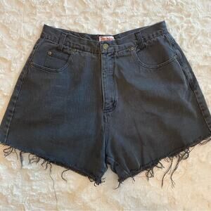 Vintage Penny Lane Jeans Grey Cutoff High Waisted Denim Shorts Size 14 Womens
